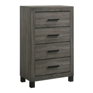 Lifestyle Furniture SM 8321 Wood Chest w/4 Drawers, Grey