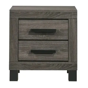 Lifestyle Furniture SM 8321 Wood Nightstand w/2 Drawers, Grey
