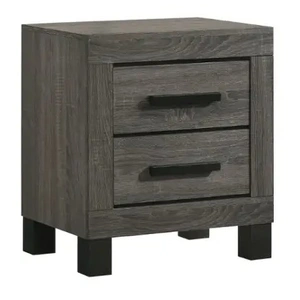 Lifestyle Furniture SM 8321 Wood Nightstand w/2 Drawers, Grey