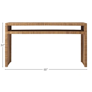 Universal Furniture Long Key Rattan Console Table, Brown