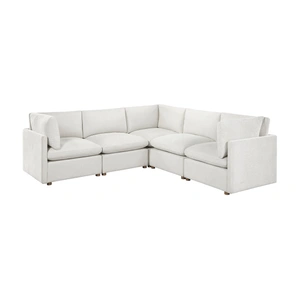 Homelegance 8338 L-Shaped Fabric 5-Piece Modular Sectional, Beige