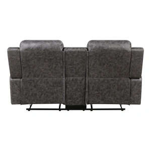 Homelegance Hearth Microfiber Double Reclining Loveseat with Center Console