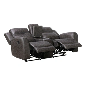 Homelegance Hearth Microfiber Double Reclining Loveseat with Center Console