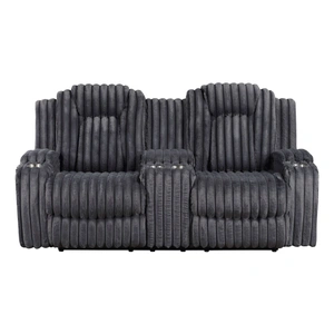 Homelegance Phyllis Corduroy Double Reclining Loveseat with Center Console & Cup Holders