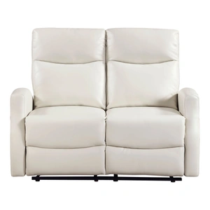Homelegance Heisley Faux Leather Double Reclining Loveseat, Beige