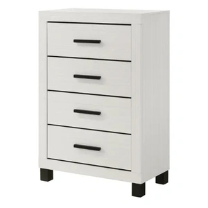 Lifestyle Furniture SM Lifestyle 8377a Wood Chest w/4 Drawers, White