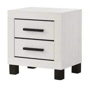 Lifestyle Furniture SM 8377a Wood Nightstand w/2 Drawers, White