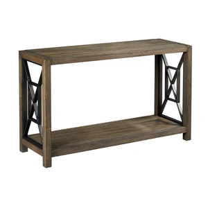Hammary Hamilton Barrel Synthesis Wood Sofa Table, Aged Oak