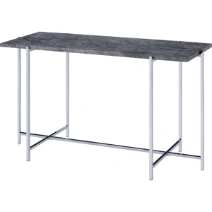 ACME Adelae Faux Marble Rectangular Sofa Table, Gray