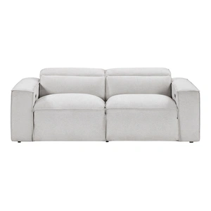 Homelegance Phoebe Microfiber Power Double Reclining Modular Loveseat with Power Headrests, Light Gray