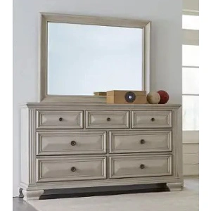 Lifestyle Furniture SM Lifestyle 8448 Glass/Wood Mirror, Beige