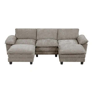 Homelegance Dublin U-Shaped Chenille 5‑Piece Modular Sectional with Ottomans