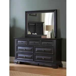Lifestyle Furniture SM Lifestyle 8458 Glass/Wood Mirror, Black