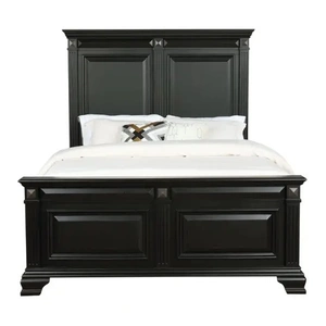 Lifestyle Furniture SM Lifestyle 8458 Wood Panel Bedroom Set, Black