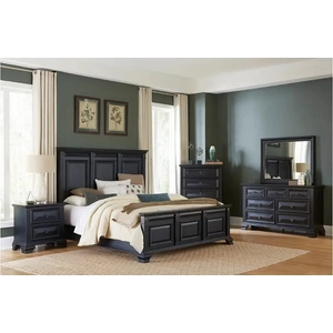 Lifestyle Furniture SM Lifestyle 8458 Wood Nightstand w/2 Drawers, Black