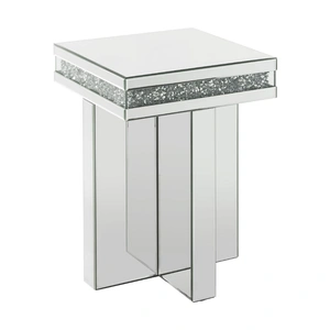 ACME Glam Noralie 84697 Mirrored/Faux Diamonds End Table