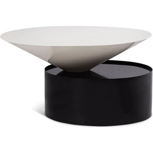 Meridian Furniture Damon 30-inch Round Metal Coffee Table, White