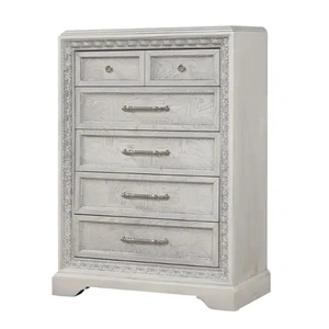 Lifestyle Furniture SM Lifestyle 8484 Wood Chest w/6 Drawers, White