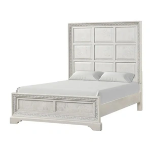 Lifestyle Furniture SM Lifestyle 8484 Wood Panel Bed, White