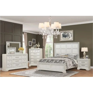 Lifestyle Furniture SM Lifestyle 8484 Wood Panel Bedroom Set, White