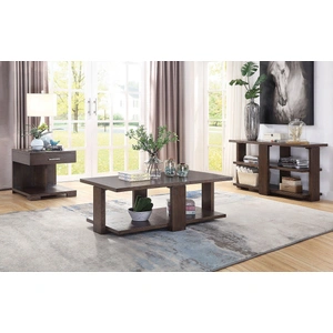 ACME Niamey Fabric/Wood Living Room Set, Beige