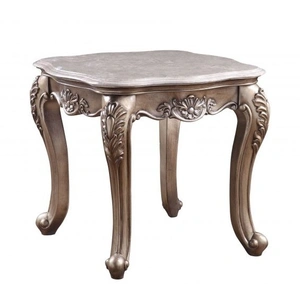 ACME Jayceon Marble/Wood End Table, Champagne