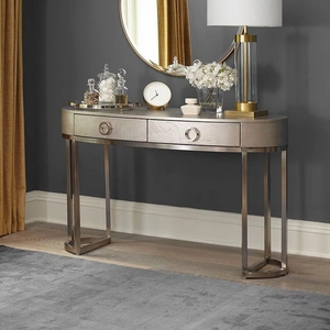 Liberty Furniture SM Montage Wood Vanity Table w/2 Drawers, Platinum