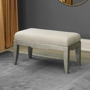 Liberty Furniture SM Montage Fabric/Wood Vanity Bench, Platinum