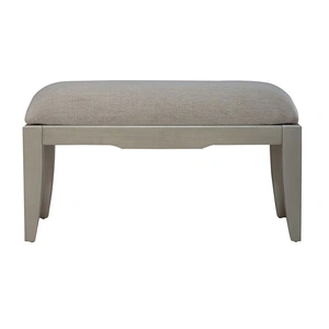 Liberty Furniture SM Montage Fabric/Wood Vanity Bench, Platinum