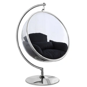Meridian Furniture Luna Acrylic Swing Bubble Accent Chair with Metal Base