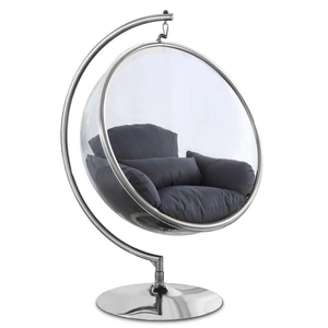 Meridian Furniture Luna Acrylic Swing Bubble Accent Chair with Metal Base