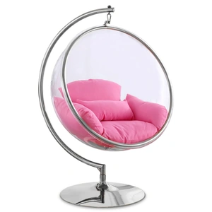 Meridian Furniture Luna Acrylic Swing Bubble Accent Chair with Metal Base