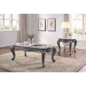 ACME Ariadne Marble/Wood Coffee Table, Gray