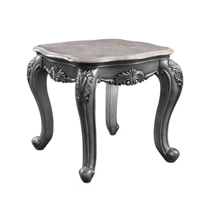 ACME Ariadne Marble/Wood End Table, Gray