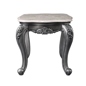 ACME Ariadne Marble/Wood End Table, Gray