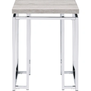 ACME Chafik Wood Square End Table, Natural Oak