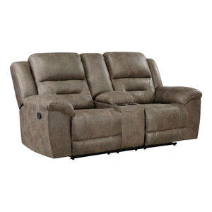 Homelegance Hazen Microfiber Double Reclining Loveseat with Center Console