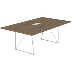 NARBUTAS Air Rectangular Meeting Table w/Metal Frame & Grommet for 8 Persons