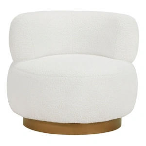 Homelegance Novella Sherpa Swivel Chair, White
