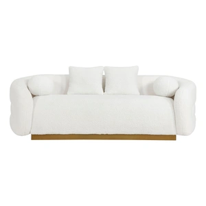 Homelegance Novella Sherpa Sofa in White