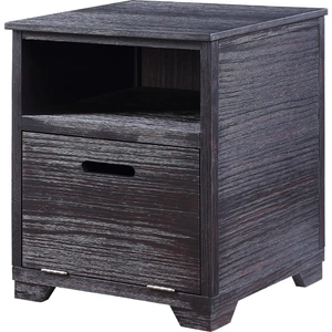 ACME Kamilia Wood Square Storage End Table, Antique Black