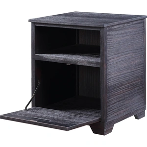 ACME Kamilia Wood Square Storage End Table, Antique Black