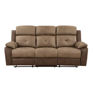 Homelegance Glendale Microfiber Double Reclining Living Room Set, Brown