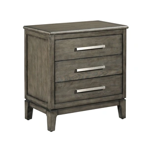 Kincaid Cascade Allyson Wood 3-Drawer Nightstand, Grey