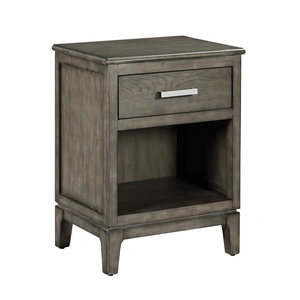 Kincaid Cascade Meghan Wood 1-Drawer Open Nightstand, Grey