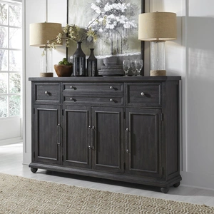 Liberty Furniture Harvest Home Wood 4-Door 3-Drawer Hall Buffet, Chalkboard