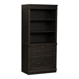 Liberty Furniture Harvest Home Wood 2-Piece Hutch & 2-Drawer File Cabinet Set, Chalkboard