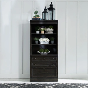Liberty Furniture Harvest Home Wood 2-Piece Hutch & 2-Drawer File Cabinet Set, Chalkboard