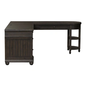 Liberty Furniture Harvest Home L-Shaped Wood 7-Drawer Desk Set w/Hutch & Charging Station, Chalkboard