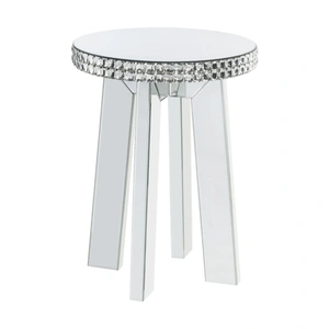 ACME Glam Lotus 88012 Mirrored/Faux Crystals End Table